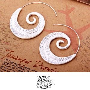 Restocked🎉Spiral LeafTree Vintage Silver Earrings